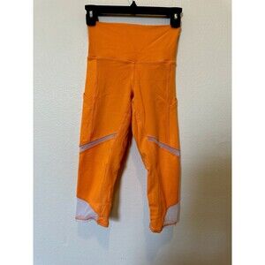 Alo Yoga ‘Elevate Leggings’ in Sherbert Orange Sz XS Crop with Pockets Gym